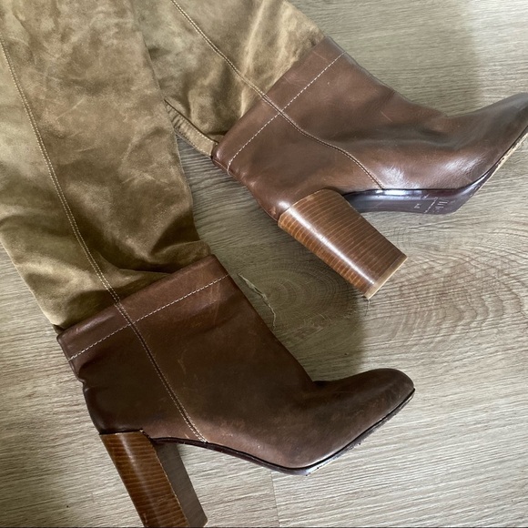 Vince Suede Pull On Heeled Boots - Picture 8 of 13